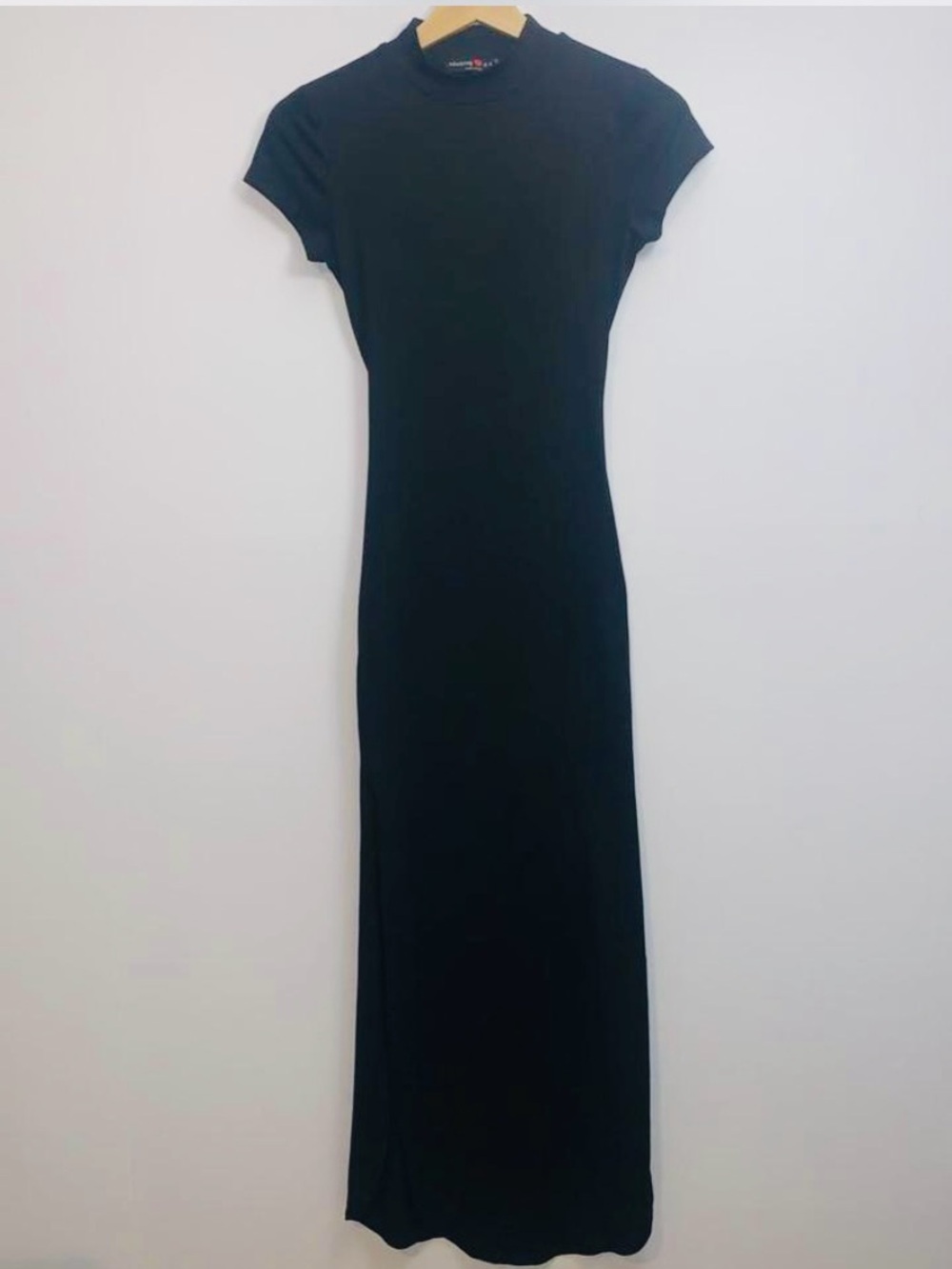 Absolutely Black Short-Sleeve Maxi Dress